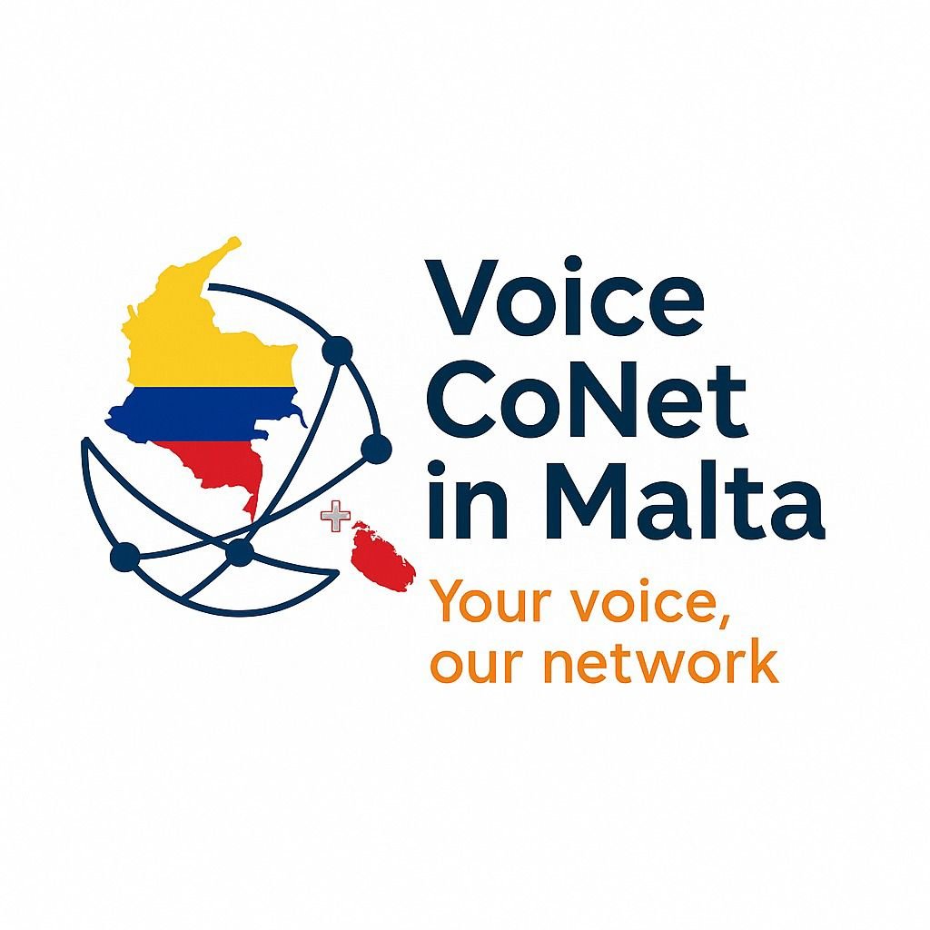 logo asociacion colombianos en malta voice conet malta vcn